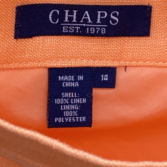 CHAPS Women’s Soft Orange Linen Skirt 14 - Picture 9 of 16